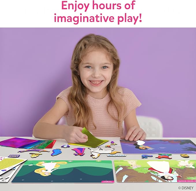 Skillmatics Foil Fun - Disney Princess, Mess-Free Art & Craft Kits for Kids, DIY Creative Activity, Travel Toys, Perfect Gifts for Fans of Moana, Cinderella, Ariel, Jasmine, Ages 4, 5, 6, 7, 8, 9
