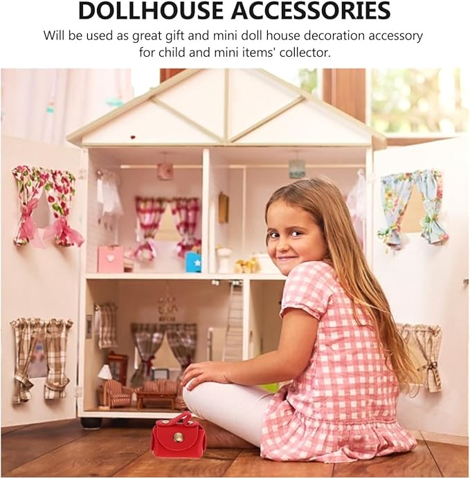 FAVOMOTO Purse Miniature Handbag Realistic Openable Dollhouse Accessory for Lightweight Design Present for Little Playtime and DIY Projects