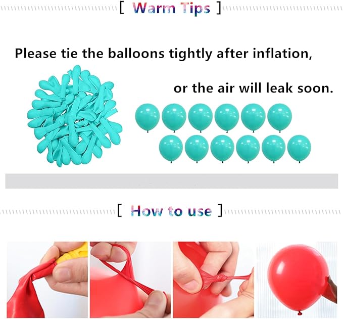 5 inch Teal Balloons, 100 pcs Mini Teal Blue Birthday Balloons for Party Decorations (Teal)