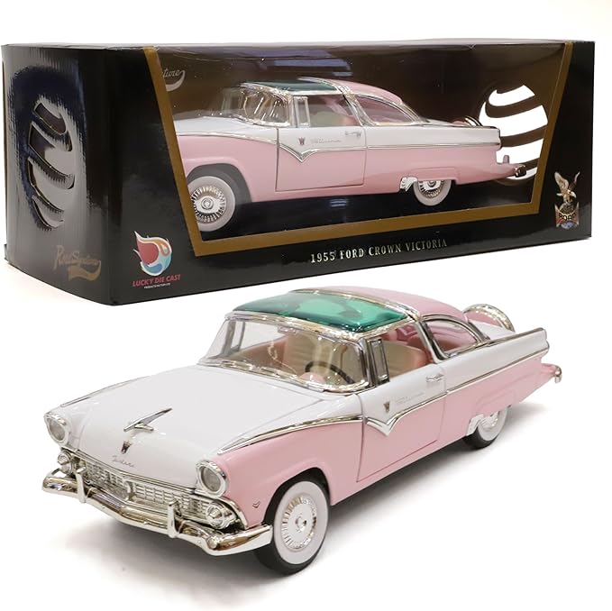 1955 Ford Crown Victoria 1/18 Scale Die-Cast Metal Model Premium Classic Vintage Alloy Cars with Display Case, for Kids Men and Teens Dad 14+ Year
