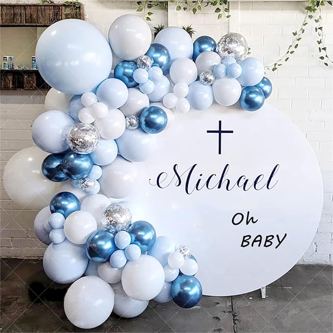 5 inch Metallic Blue Balloons, 100 pcs Thick Shiny Chrome Blue Latex Party Balloon (Metallic Blue)