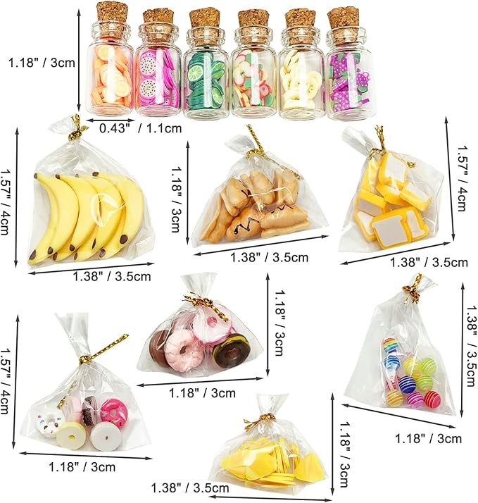 13 Packs Cute 1:12 Miniature Dollhouse Food Lollipop Toast Cheese Bread Donut Fruit Slice Jar Glass Bottle Mini Kitchen Scene Model Simulation DIY Decoration Accessories