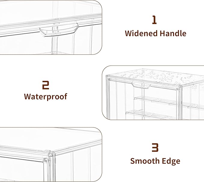 Display Case for Collectibles 4 Layer Updated Adjustable Acrylic Display Case with Magnetic Door Clear Stackable Display Box Hobby Display Cases for Figures, 1 Pack