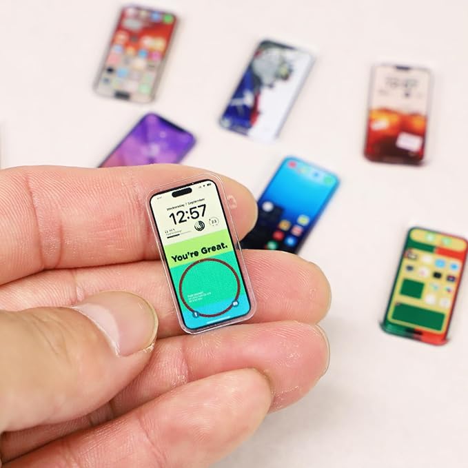 Miniature Mobile Phone, Dollhouse Mini Cell Phone, Miniature Mobile Phones Model, for Dollhouse Miniature Accessory, Fairy Garden, Diorama Decoration
