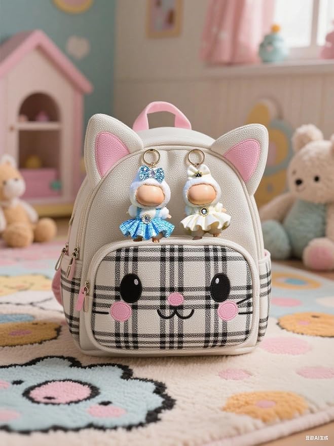 (6-Pack) 17cm Clothes Set, Black & Light Pink & White & Blue & Hot Pink & Purple Plaid Dress Outfit, Stylish Dress and Hairpin Set for 17cm Doll Dress Up, Adorable Doll Accessories