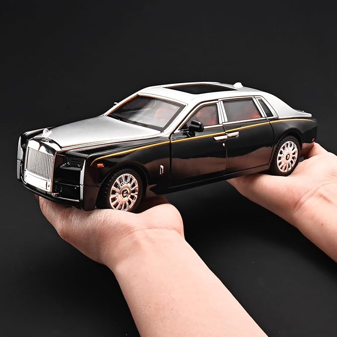 Car Toys for Boys 1/18 Diecast Cars Phantom Model Car Kits Collectible Suitability for Children and Adults,Pull Back Cars with Light and Sound,Toy Cars for Boys Age 4-7（Silver）