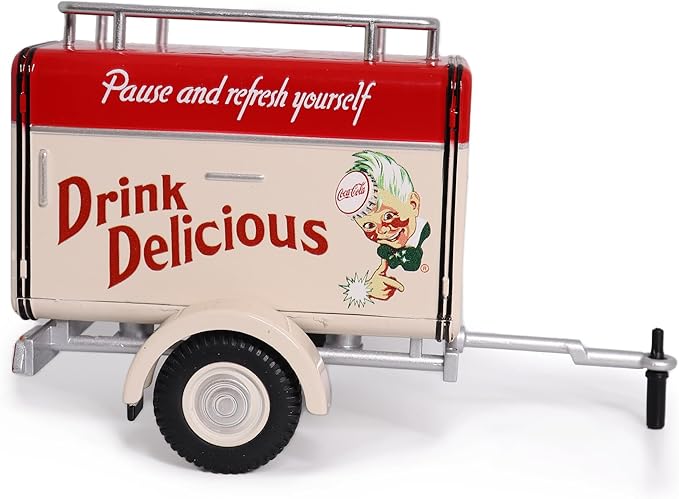 Travel Trailer Cream with Red Top Pause and Refresh Yourself Drink Delicious Coca-Cola 1/24 Diecast Model Car by Motor City Classics