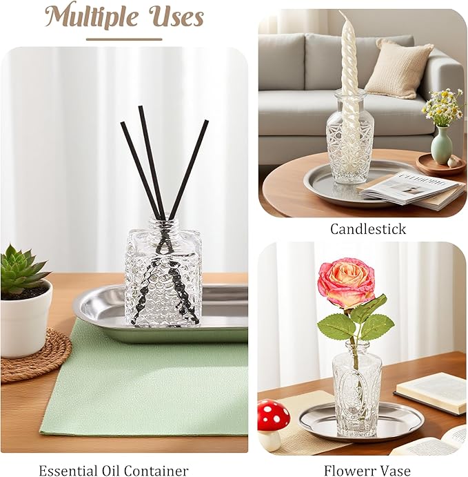 40Pcs Glass Bud Vase Set,Small Flower Vase for Tables Centerpieces Decor, Mini Vintage Clear Vase for Home,Wedding,Party Decorations