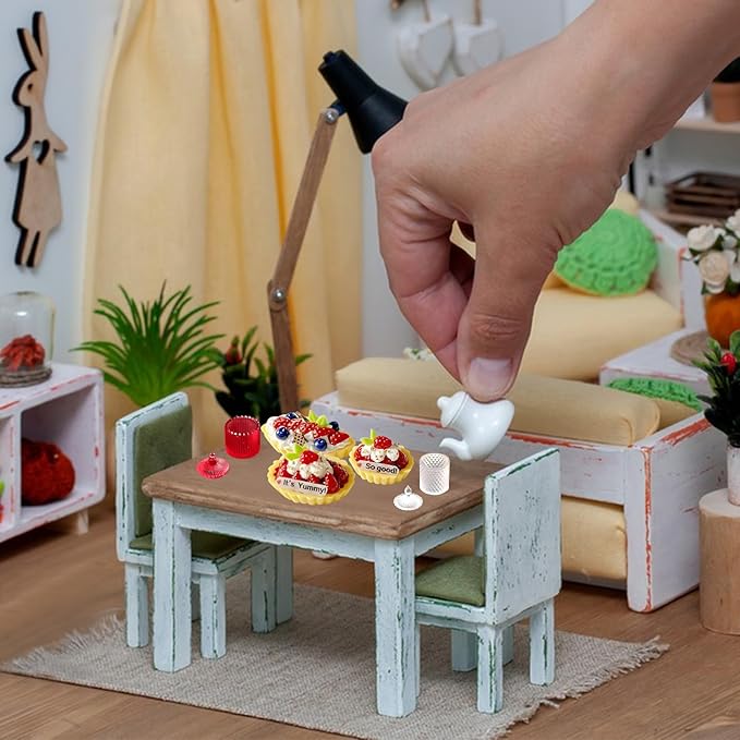 2Pcs Mini Egg Tart Trays Shape Silicone Molds Tiny Things Clay Molds for DIY Micro Resin Dollhouse Kitchen Miniatures Landscape Decor