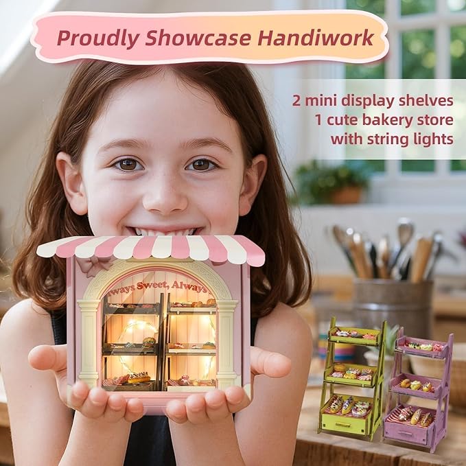 iLAND Crafts Kits for Girls Ages 8-12 Molding Air Dry Clay for Kids Art Kits for Girls Ages 10-12 DIY Mini Dollhouse Food Toys For 7 9 10 Year Old Kids Tween Cute Birthday Gifts Creative Christmas Fun
