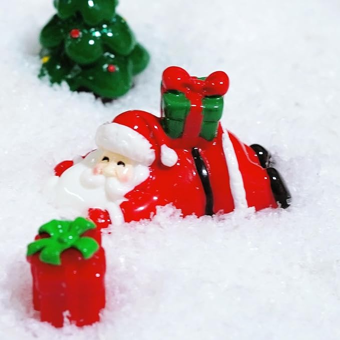 23 Pcs Mini Christmas Figurines Set – Resin Christmas Village Accessories, Santa, Snowman, Gifts, Tree Miniatures for Holiday Tabletop & Craft Decor