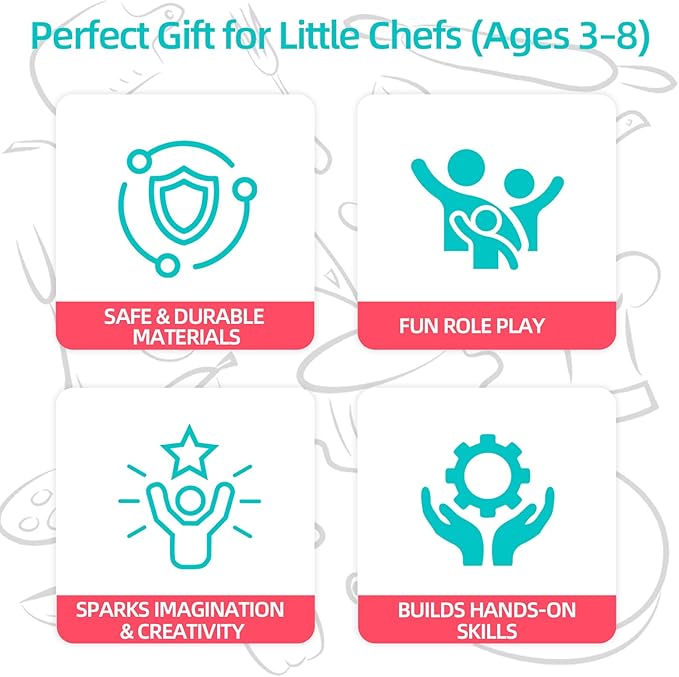 15-PCs Wooden Air Fryer/18-PCs Pressure Cooker Playset for Kids Pretend Cooking Toy with Food Accessories Utensils Montessori Kitchen Role Play (Air Fryer)