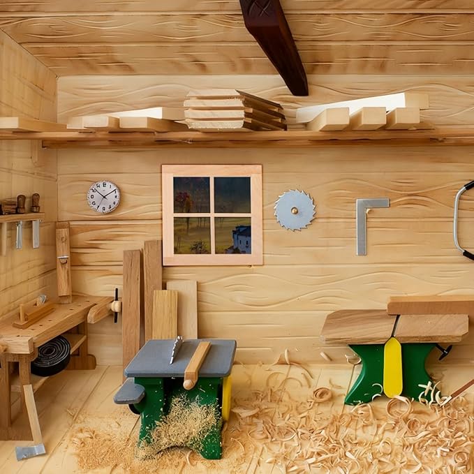 4pcs Wooden Dollhouse Windows 1:12 Scale, Miniature Window Frame Ornament Dollhouse Furniture Tiny Models for Doll Houses Decoration