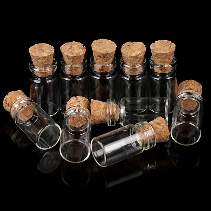 10Pcs Dollhouse Glass Jars Miniature: 1/12 Scale Glass Bottles Food Container for Kitchen Restaurant - Mini Canister Empty with Cork，Dollhouse Decor，Dollhouse DIY Accessories