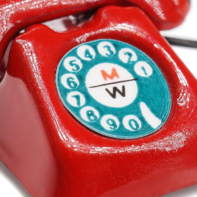 Odoria 1/12 Miniature Telephone Dollhouse Decoration Accessories, Red