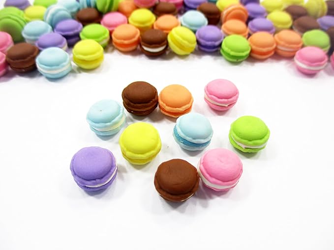 Dollhouse Miniature Food 20 Mixed Macaroons Bakery Art Deco Supply Dollhouse Food - 3608
