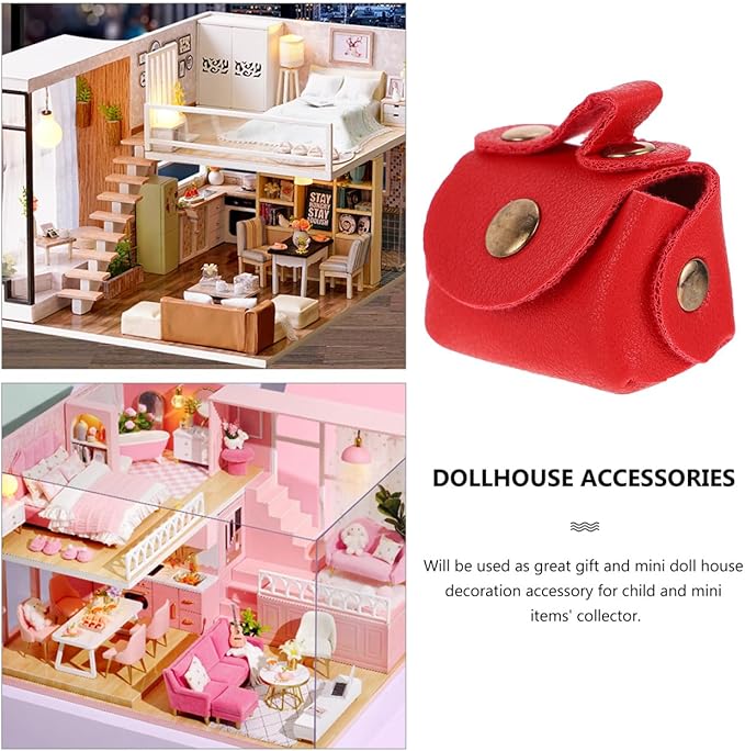 FAVOMOTO Purse Miniature Handbag Realistic Openable Dollhouse Accessory for Lightweight Design Present for Little Playtime and DIY Projects