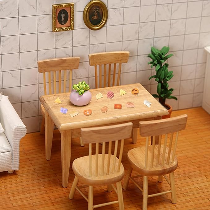 300 PCS Mini Resin Cookie Series Figurines for Crafts Luminous Tiny Resin Dessert Baking Food Miniature Things for Dollhouse Fairy Garden Micro Landscaping Decoration Cake Toppers Decor