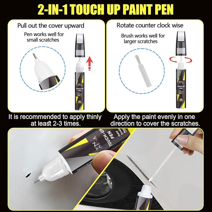 XNA Frozen Blue Metallic(K5J) for Porsche Touch Up Paint, Car Scratch Remover for Nicks and Chips Repair, 2-In-1 Quick & Easy Fix Car Scratch Repair Kit with Exact Color-Matched
