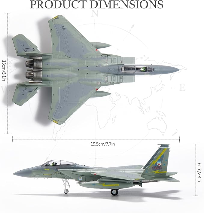 F-15A Eagle Die-cast Airplanes-1/100 Scale USAF Fighter Jet AF76-020 Metal Aircraft Model for Collector, Aviation Enthusiast-Premium Collectiable with Display Stand