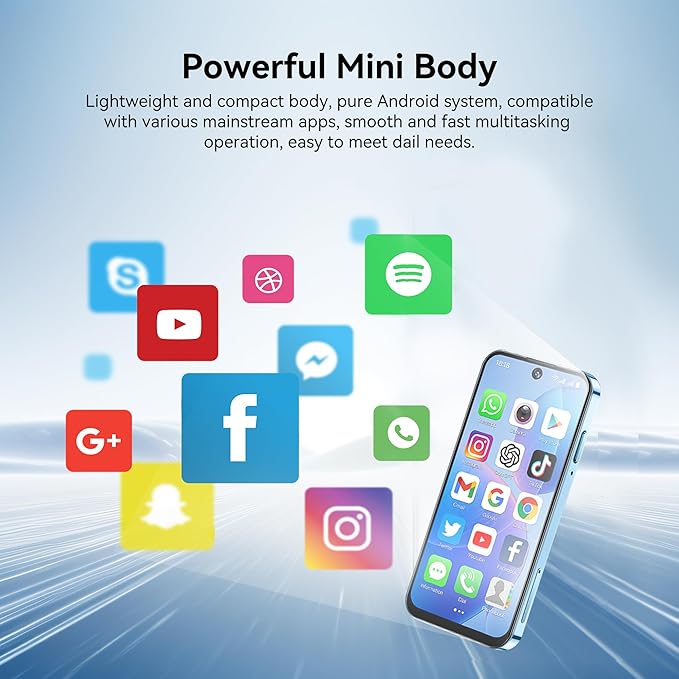 LMZYESHY Mini Phone 3.88-inch HD Touch Screen Mini Smartphone, Supporting Dual SIM Cards and Dual Standby 2GB+16GB, Face Recognition Unlock, Android Phone Suitable for Students (Pink)