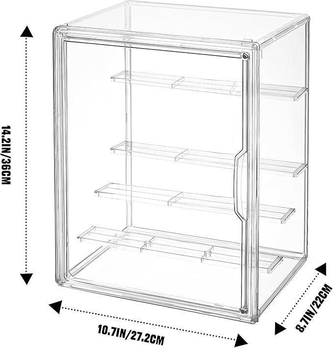 Clear Acrylic Display Case, 5 Tier Large Acrylic Blind Box for Figures, Dustproof Storage Organizer with Magnetic Door for Action Figures Toys, Stackable Collectibiles Showcase