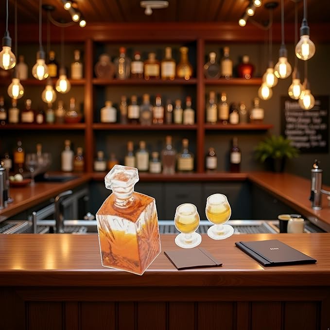 3Pcs 1:12 Scale Dollhouse Miniature Accessories Whiskey Wine Bottle Bar Model Convenient and Nice Accessories
