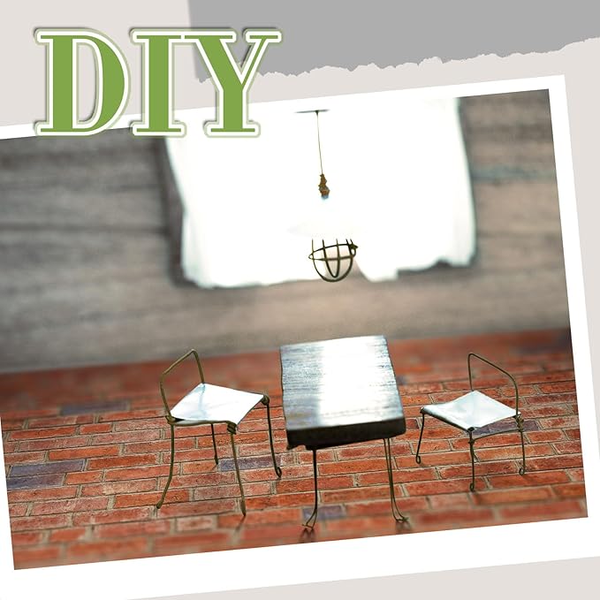 Flutesan 24 Pcs Miniature Dollhouse Wallpaper and Flooring Peel and Stick Mini DIY Self Adhesive Dollhouse Accessories 8.27 x 11.69 Inch (Red Clinker)