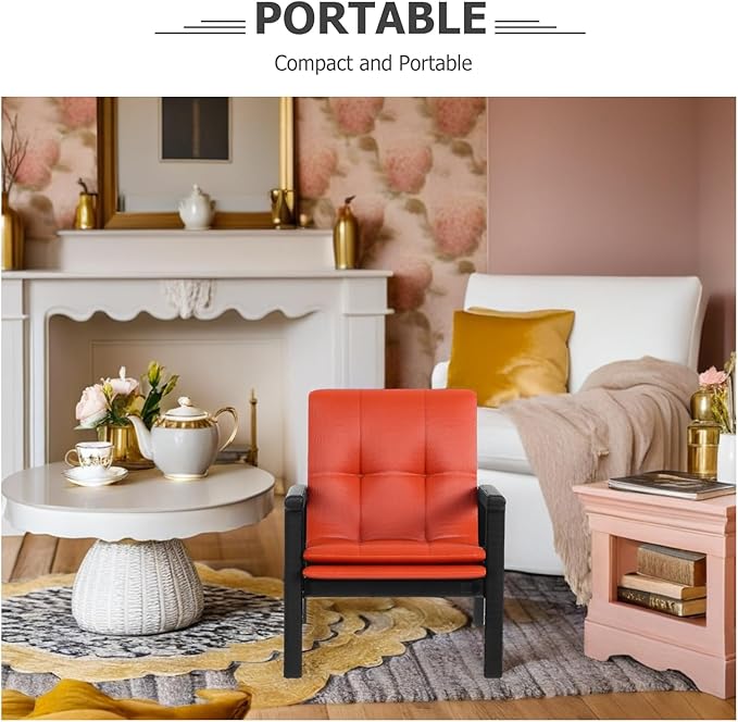 LOGOFUN Dollhouse Single Sofa Armchair 1:12 Scale Vintage Miniature Single Sofa Chair for Dollhouse Living Room Bedroom Accessory