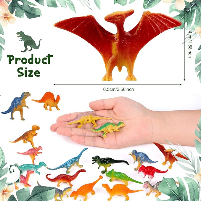 Deekin 1000 Pcs Mini Dinosaur Figures Kids Birthday Gifts Mini Dinosaur Toys Bulk Cupcake Toppers Small Plastic Educational Figures Dino Party Favors for School Classroom Exchange Valentine Gift