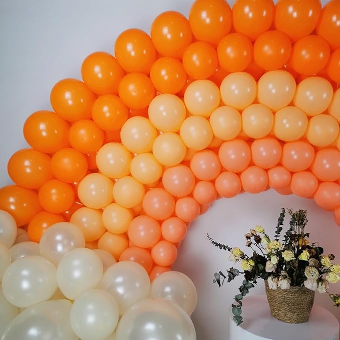 5 inch Orange Party Balloons, 100 pcs Mini Latex Balloons for Birthday Wedding Baby Shower Decorations (Orange)