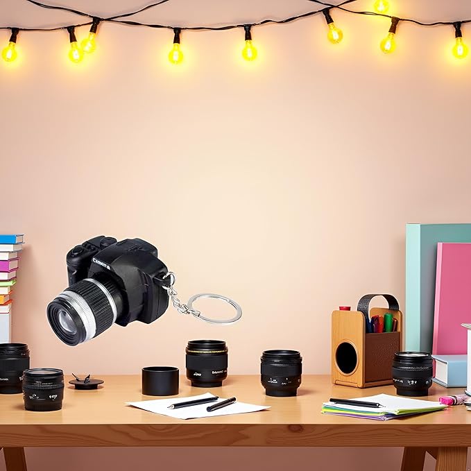 Tustao Mini Camera Design Keychain with Sound, Cute Novelty Ring for Child Toy, Creative Gift Key Chain Decorative, Unisex-Adults, Modern Style, M Color