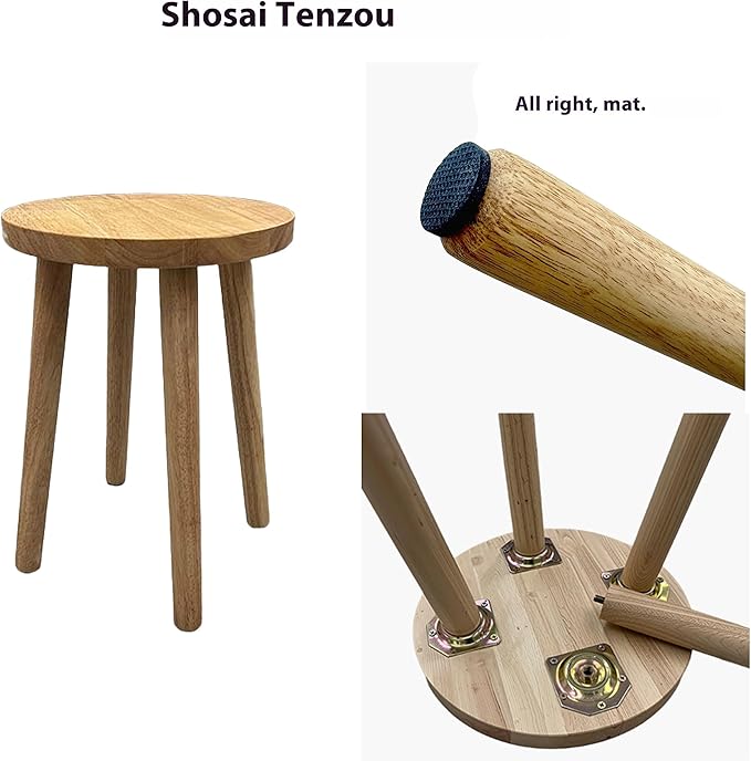 Wooden Stools Dining Chair Table Chair Dressing Stool Kitchen Bar Stool Side Table Round Suitable for Bedroom Living Room Dining humidifier Stand Plant Stand (Natural Wood Color)