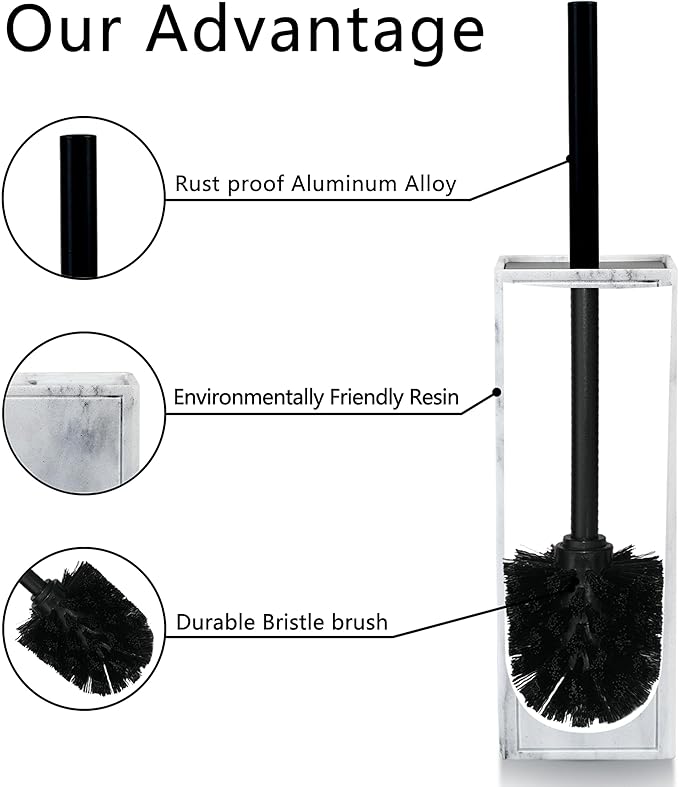 Indecor Home Toilet Brush and Holder Set for Bathroom, Stylish and Durable Cleaning Tool with Modern Design, Compact for Efficient Cleaning