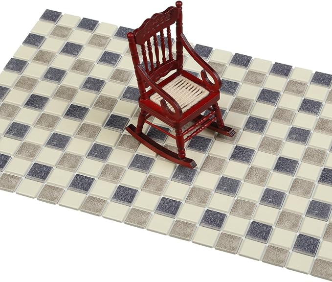 150 pcs, Dollhouse Flooring, 1:12 Scale Doll House Tiles, Miniature Checkerboard Floor, REDUCIO! (Classic)
