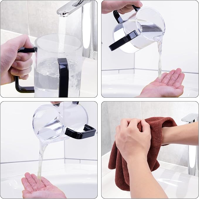 KoMvzyl Judaica Hand Washing Cup with Dual Handles, 5" Acrylic Wash Cup for Jewish Ritual