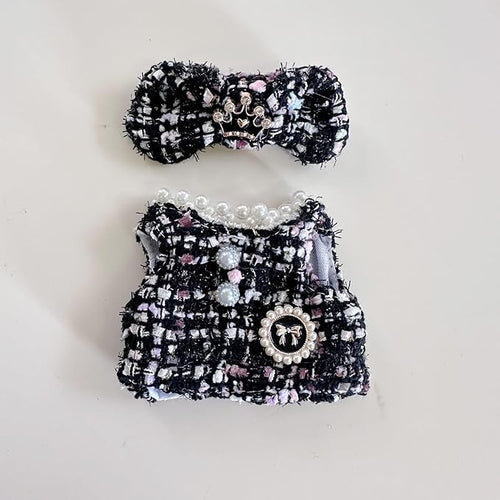 17cm Doll Clothes - Dress for fugler Doll,Luxury Chic Style Set for 5.19-6.7in Dolls,Dolls Outfit Stylish Clothes -Black Heart Design with Rhinestones,Outfit Clothing Set (Style-K)