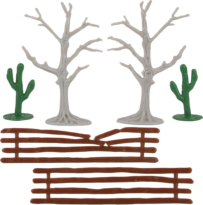 BMC CTS Desert Western Ranch - 15pc Plastic Figure Playset Diorama Accessories