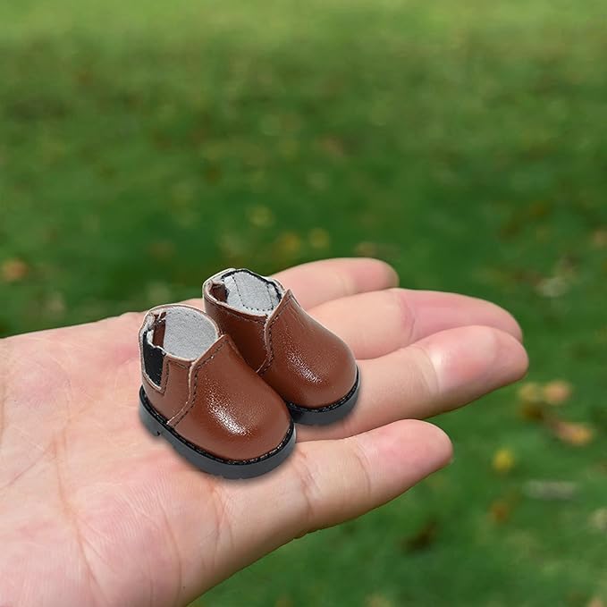 Compatible with Labubu Doll Shoes for 17cm Doll,Shoes Used for Labubu Accessories (X-Brown)