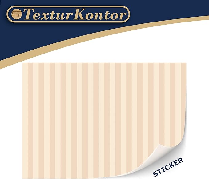 3 Sheets Self-Adhesive Wallpaper for Dollhouses - Scale 1:12 Modern Art Deco Wallpaper (Creme Colored Stripes)