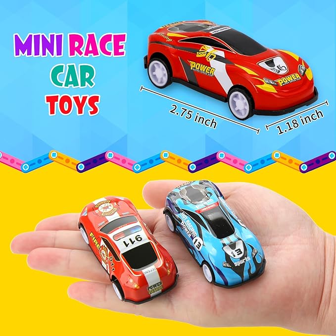 28 pcs Pull Back Cars Toys for Kids, Party Favors Treasure Box for Classroom Prizes Mini Vehicles Race Cars Toys Bulk Xmas Gifts Pinata Goodie Bag Stocking Stuffers for Boys Girls Toddlers