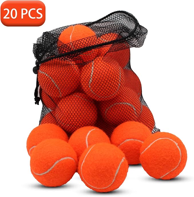 SHYUJAJIE Tennis Balls, 20 Pack Training Tennis Balls,High Elasticity Practice Tennis for Beginner, Exercise Playing Balls for Pet Dog