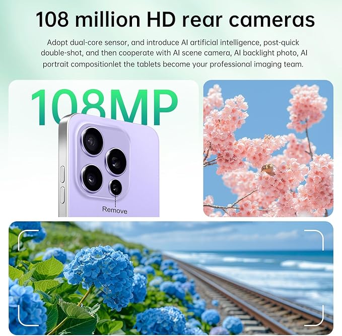Huness 16PROMA X Smartphone Unlocked Cell Phone,6.99" HD Screen Unlocked Phone,16+512GB Android 14 with 128GB Memory Card,Face ID/Dual SIM/5G/Fingerprint Button Unlock/Photos/GPS (Purple, 16+512G)