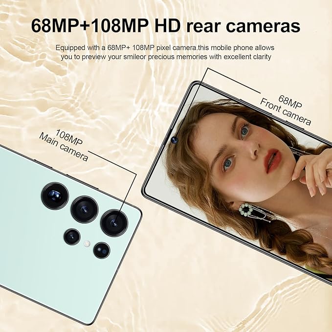 OEJBK I25 Ultra: Powerhouse 16GB/512GB, 2-Day 7000mAh Battery, Huge 6.99" Android 14 Phone w/Built-in Stylus - Your All-in-One Device The Superior Choice (Cyan)