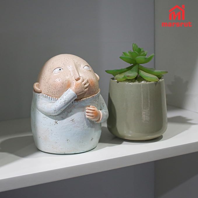Marsrut Boy Holding Nose Bathroom Statue Figurines: Quirky Bathroom Decor, Small Knick Knacks for Shelves, Shelf Sitters on Toilet, Cute Kitschy Creative Resin Funny Sculptures Ornament