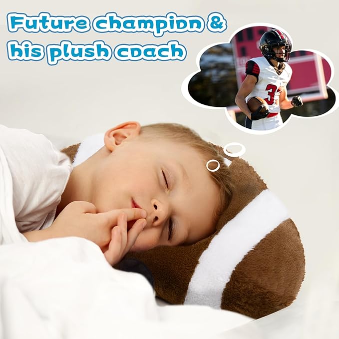 Muiteiur 18.5 Inch Football Plush Toy, Stuffed Rugby Plush with Cute Smile, Soft Stuffed Sports Toy, for Kids Girls Boys Fans