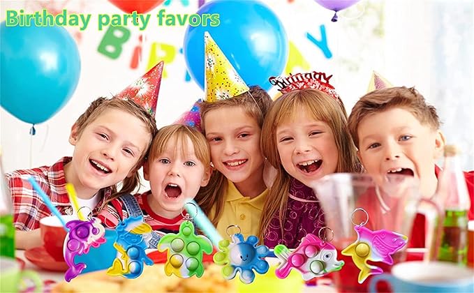 100 Packs Shark Turtle Dolphin Fish Octopus Mermaid Whale Mini Ocean Assorted fidgets for Kids Children Classroom Students Gifts from Teacher,Birthday Party Favors