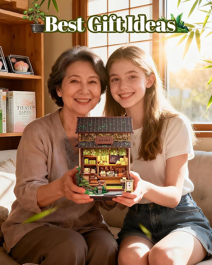 Book Nook Kit, DIY Miniature House Kits for Adult and Teens, Dollhouse Tiny Booknook Garden House Bookshelf, DIY Craft Gifts for Family and Friends