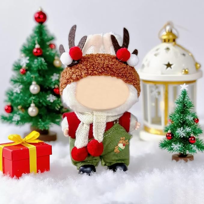 17cm Doll Christmas Clothes(NO Doll), Cute Dolls Outfit Accessories, Small Kawaii Clothes Set for Dolls, for Women and Girls(Style 1)