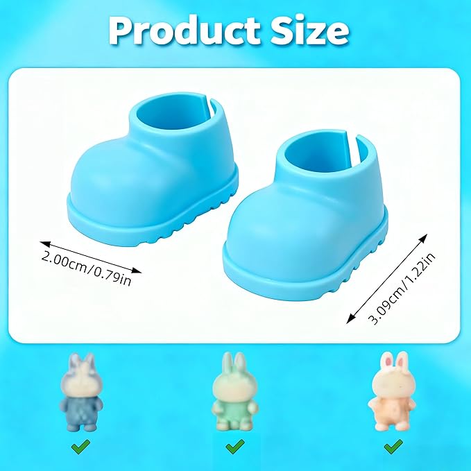 Doll Shoes for 17cm Doll,10 Pairs Cute Mini Shoe Accessories for 17cm Dolls Sitting Standing Series 10 Colors Silicone Doll Rain Shoes Boots